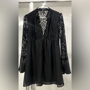 Black lace baby doll dress